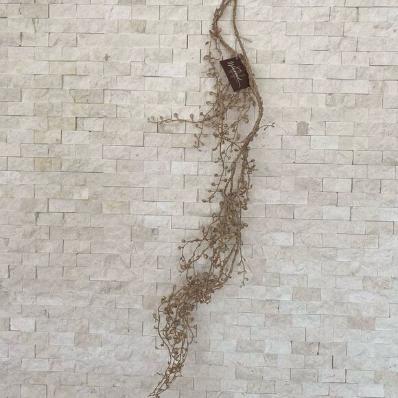 NWT New Winward Home Gold Shimmer Holiday Eucalyptus Winter Leaf Vine Garland - Picture 7 of 14